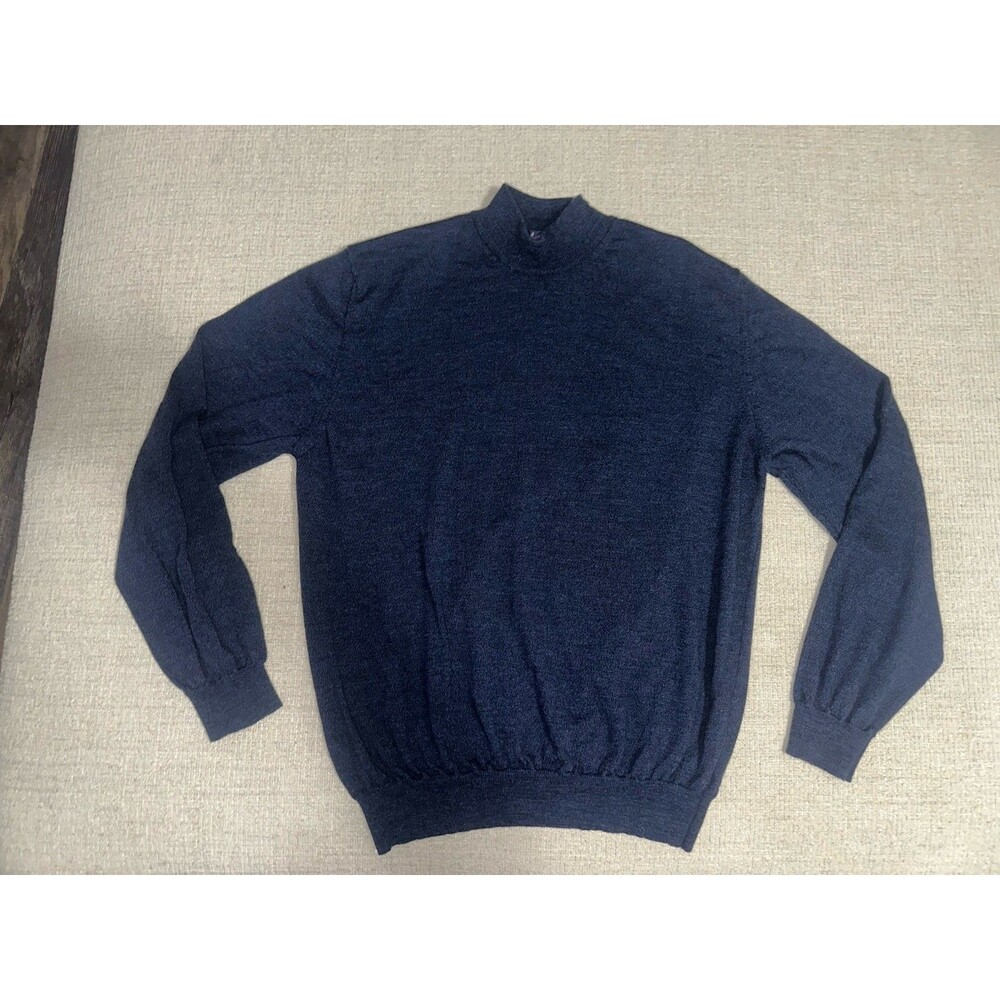 John Ashford 100% Merino Wool Sweater Men’s Medium Italy Camel Navy blue XL